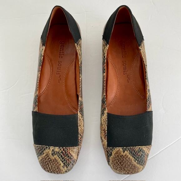 Gentle Souls Snake Print Ballet Flats | Sizw 7-1/2 - Picture 1 of 6